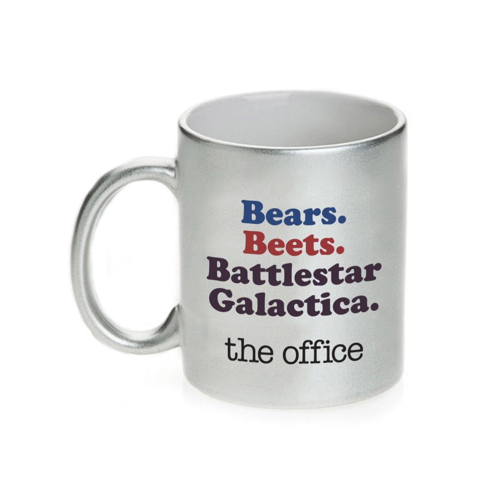 The Office Bears. Beets. BG. 11 oz Silver Metallic Mug