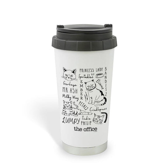 The Office Angela's Cat Mash-Up 16 oz Stainless Steel Thermal Travel Mug-0