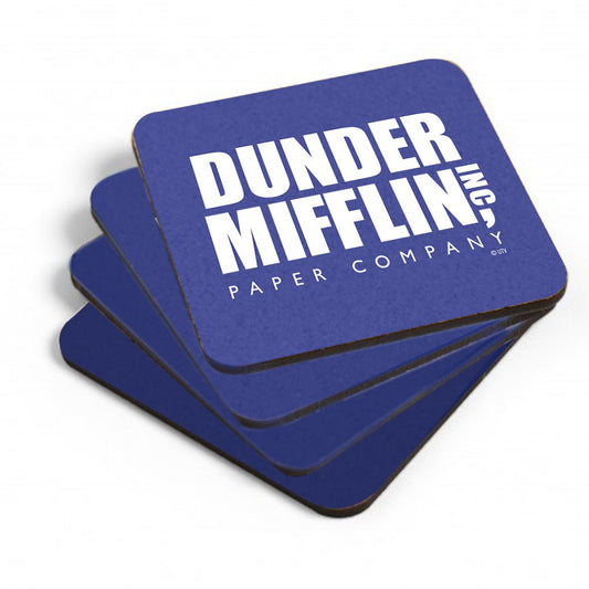 The Office Dunder Mifflin Coasters with Mahogany Holder - Set of 4-0