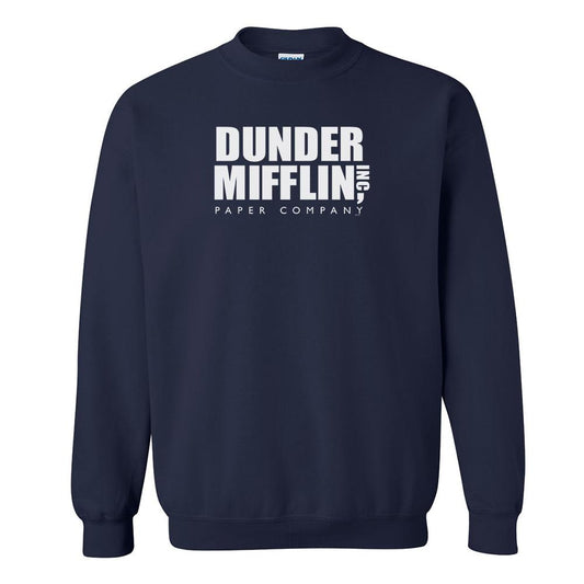 The Office Dunder Mifflin White Fleece Crewneck Sweatshirt-1