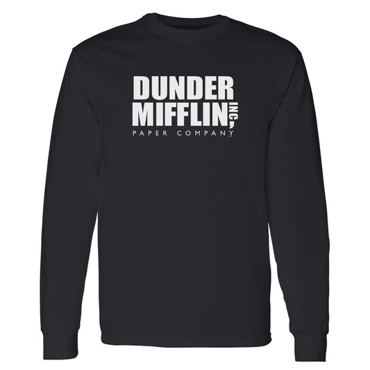 The Office Dunder Mifflin White Adult Long Sleeve T-Shirt-1