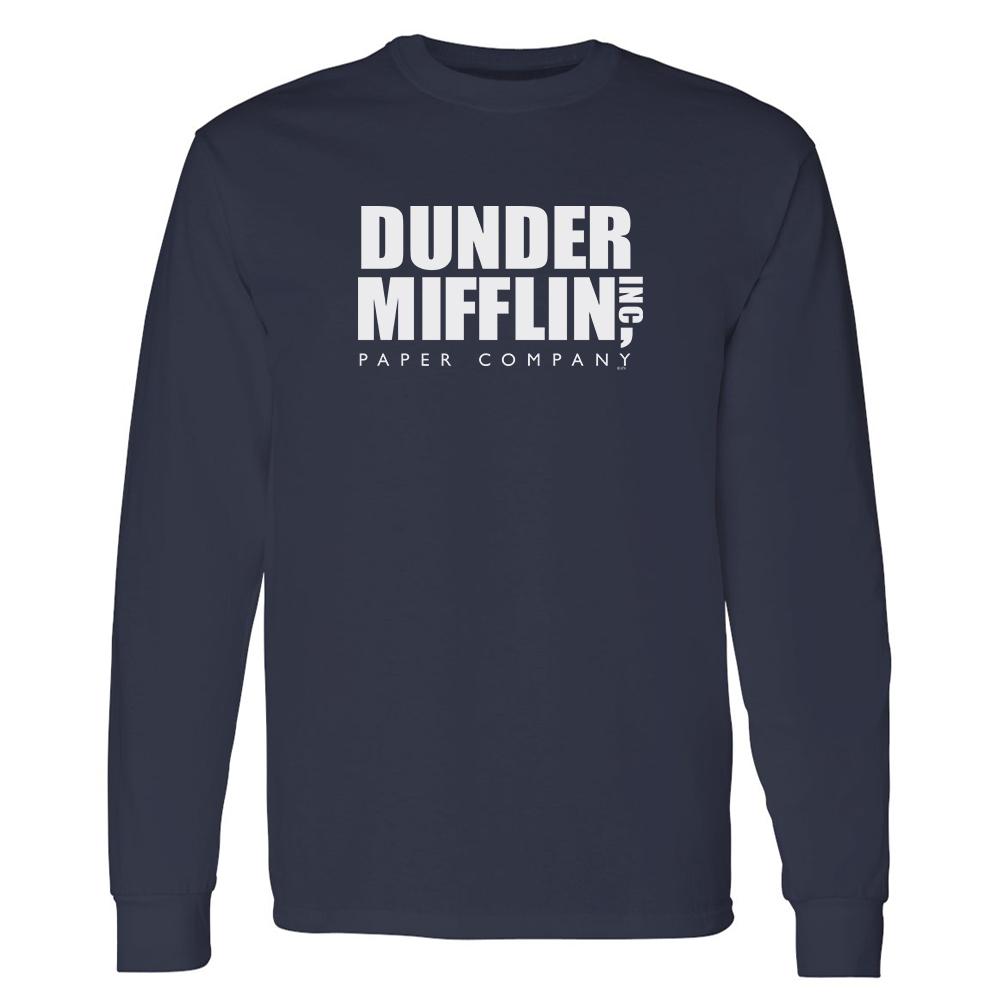 The Office Dunder Mifflin White Adult Long Sleeve T-Shirt