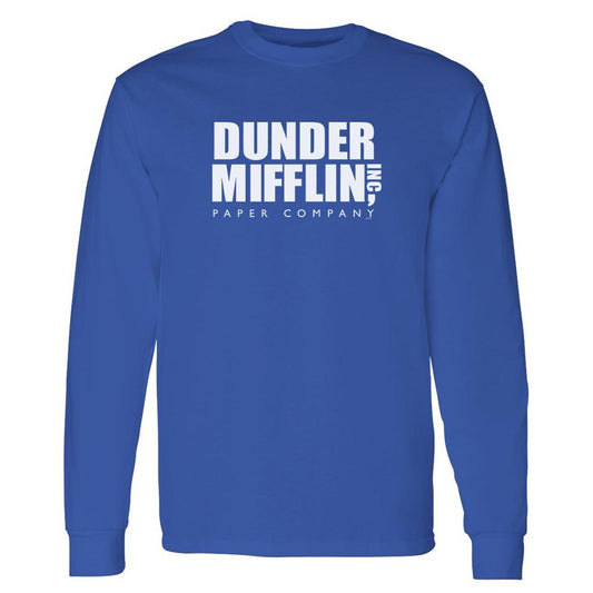 The Office Dunder Mifflin White Adult Long Sleeve T-Shirt-2