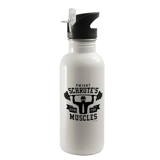 The Office Dwight Schrute's Gym for Muscles 20 oz Screw Top Water Bottle with Straw-0