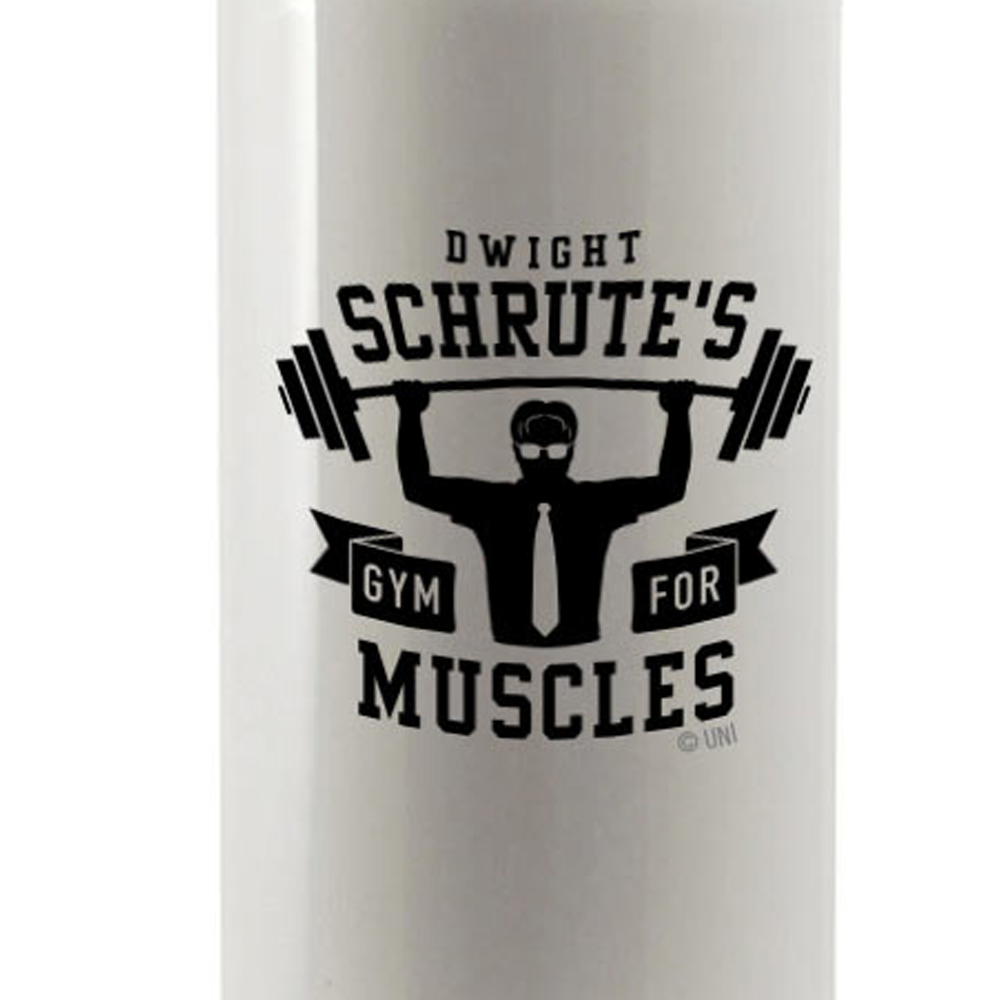 The Office Dwight Schrute's Gym for Muscles 20 oz Screw Top Water Bottle with Straw