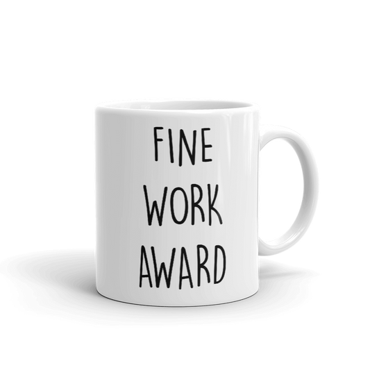 The Office Fine Work Dundie Award White Mug-4