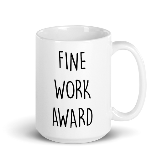 The Office Fine Work Dundie Award White Mug-7