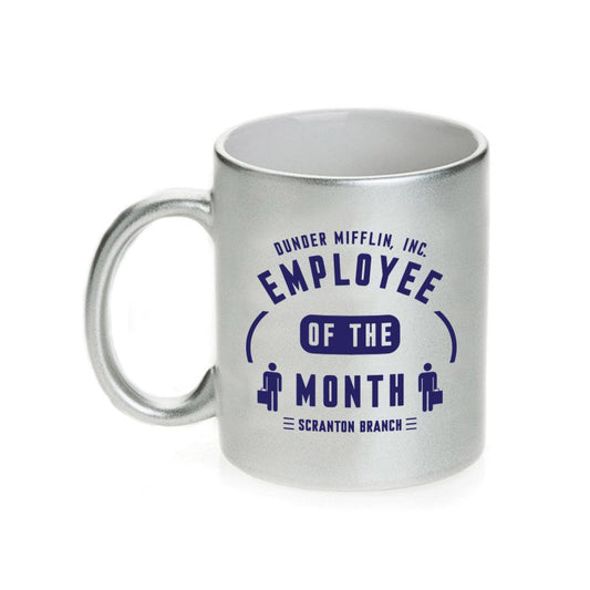 The Office Employee of the Month 11 oz Silver Metallic Mug-0