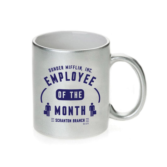 The Office Employee of the Month 11 oz Silver Metallic Mug-2