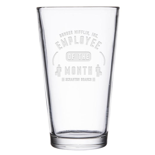 The Office Employee of the Month Laser Engraved Pint Glass-0