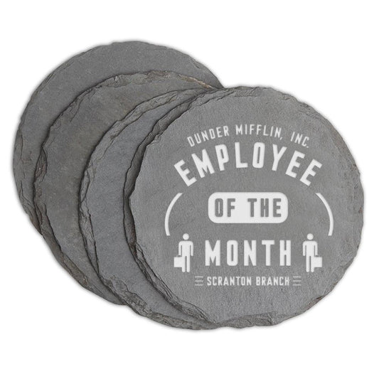The Office Employee of the Month Slate Coasters - Set of 4