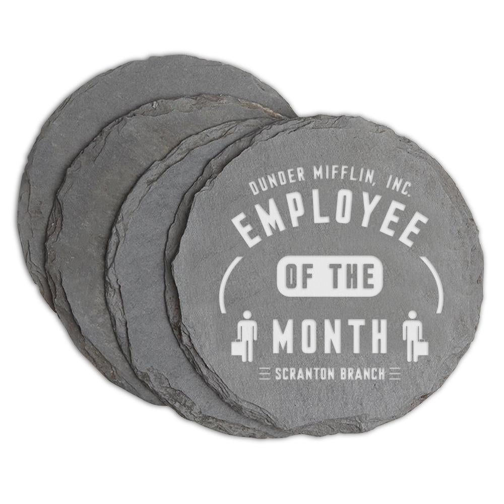 The Office Employee of the Month Slate Coasters - Set of 4