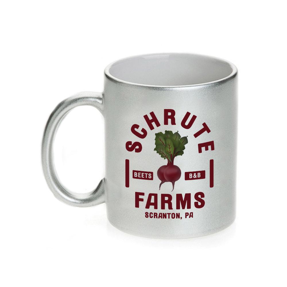 The Office Schrute Farms 11 oz Silver Metallic Mug