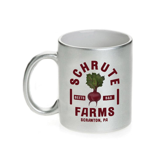 The Office Schrute Farms 11 oz Silver Metallic Mug-0