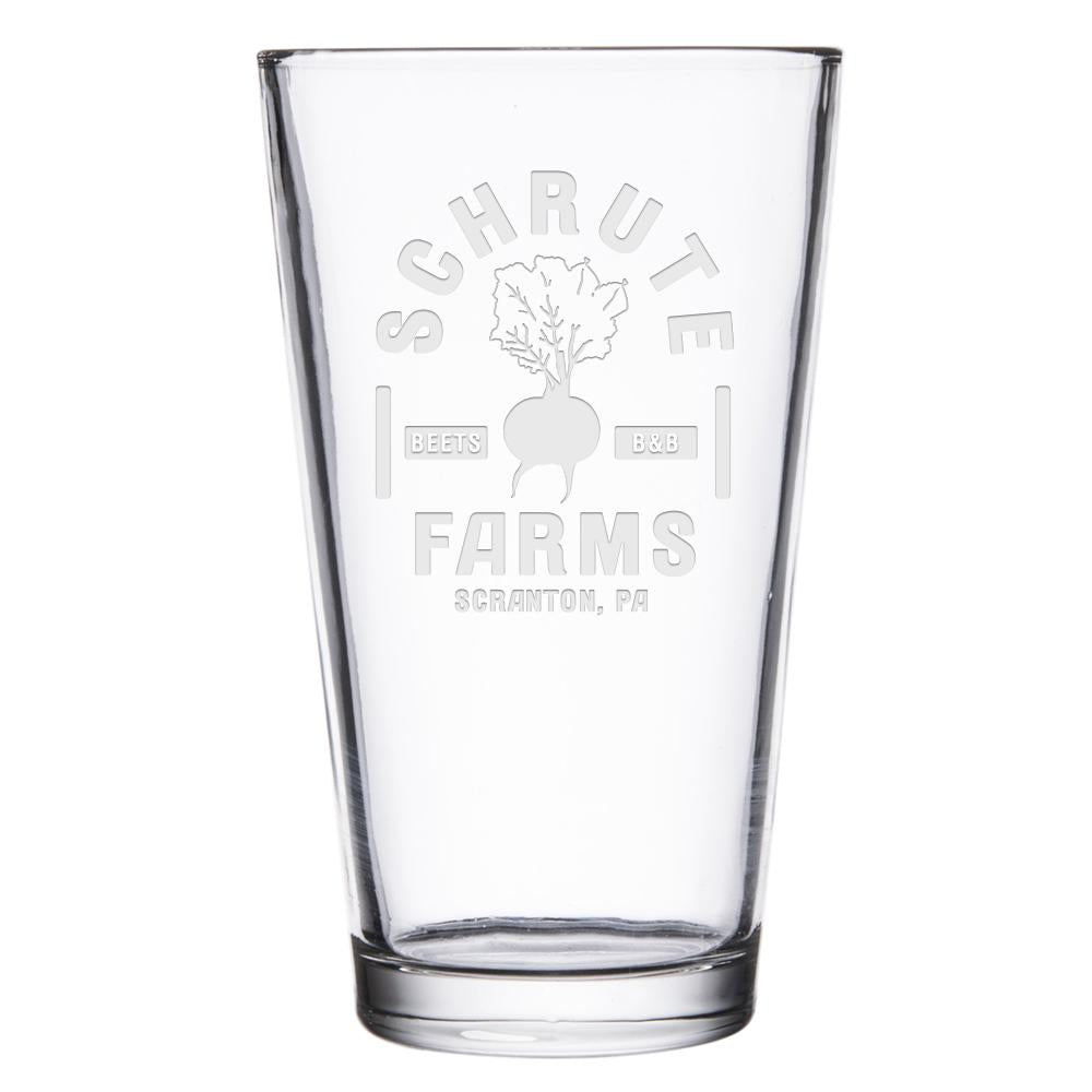 The Office Schrute Farms Laser Engraved Pint Glass