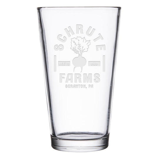 The Office Schrute Farms Laser Engraved Pint Glass-0