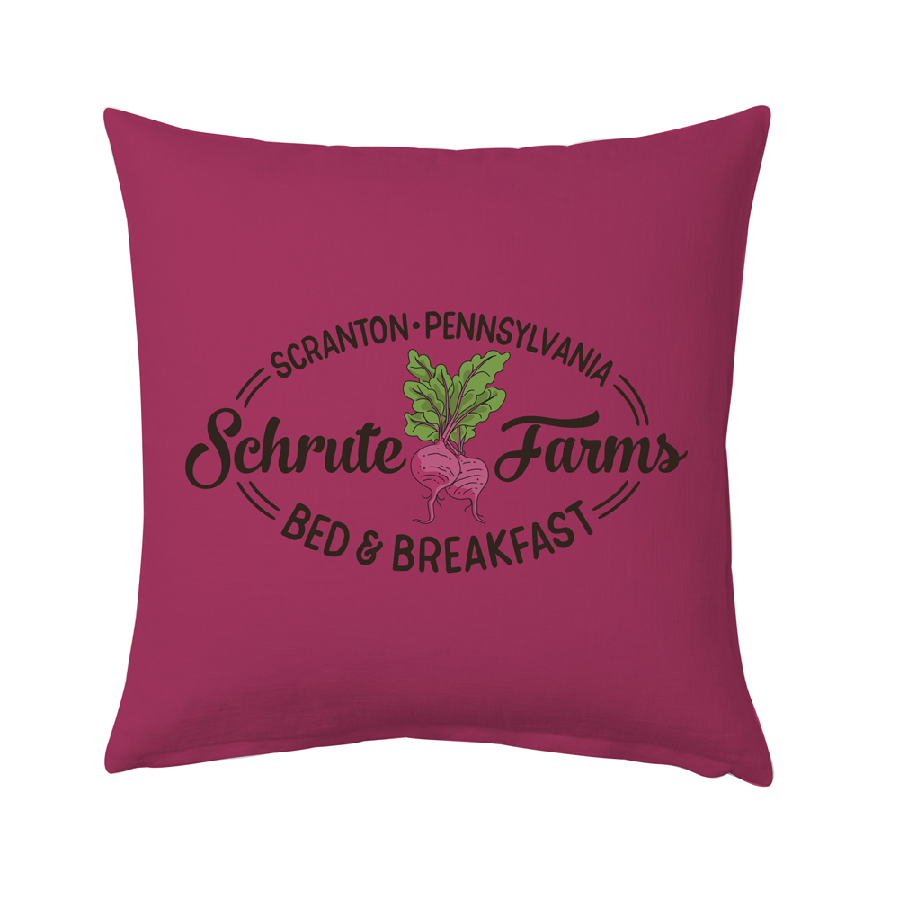 The Office Schrute Farms Bed & Breakfast Throw Pillow