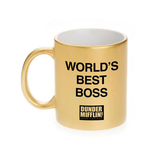 The Office World's Best Boss 11 oz Gold Metallic Mug-0