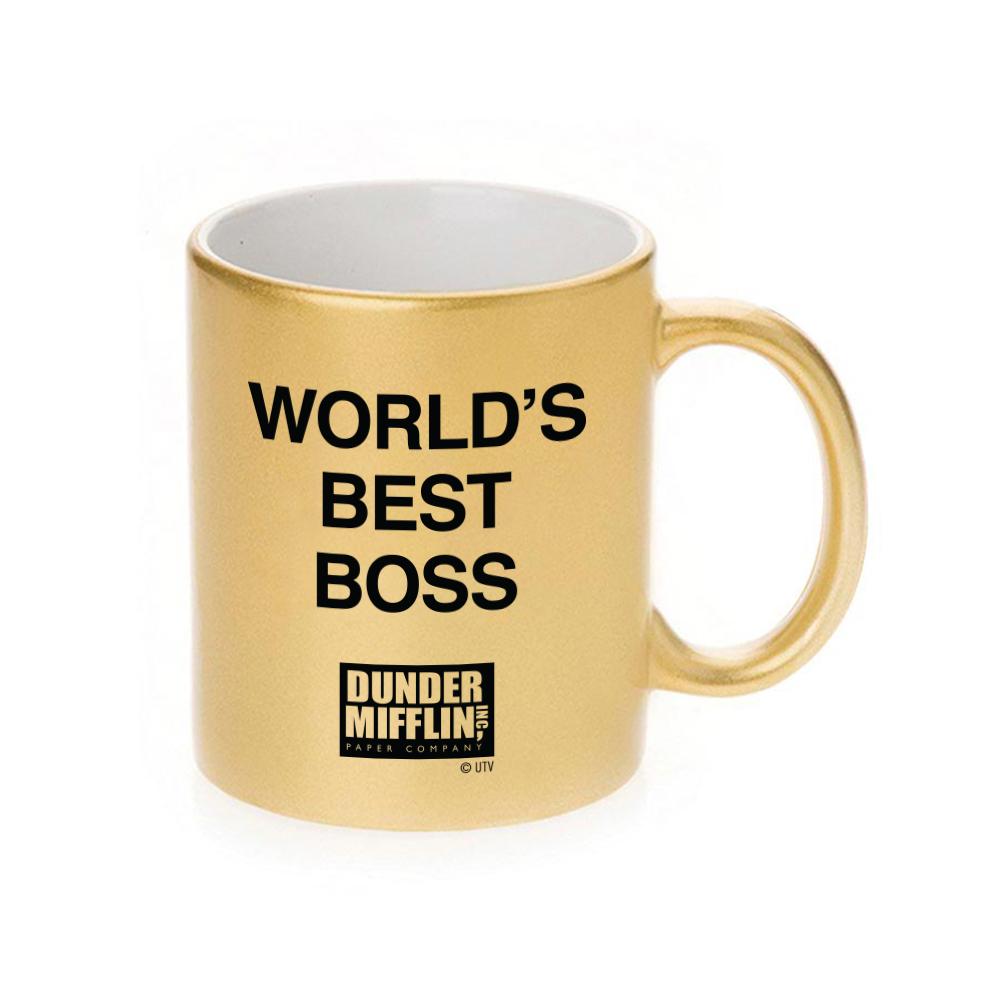 The Office World's Best Boss 11 oz Gold Metallic Mug