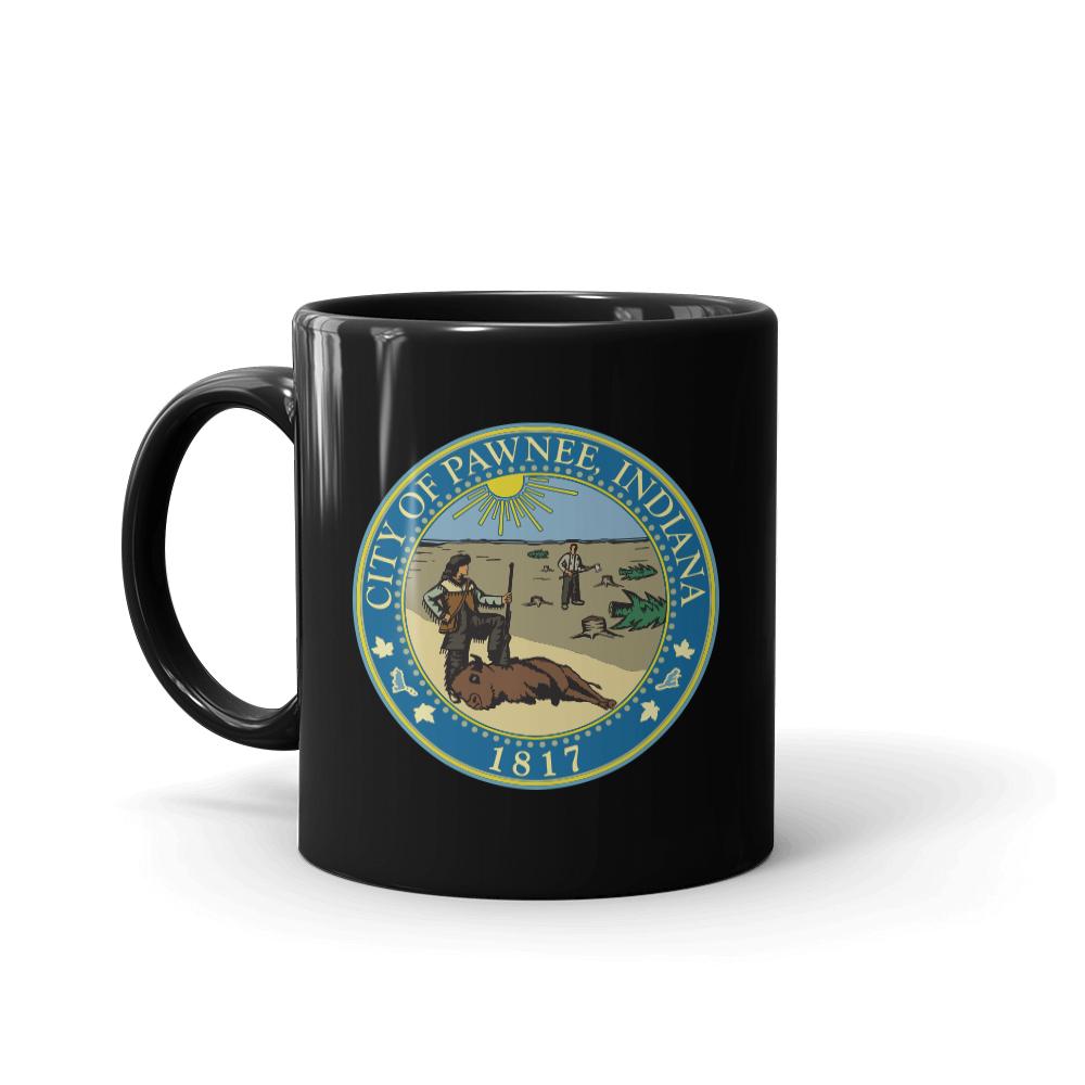 Parks and Recreation City of Pawnee Black Mug