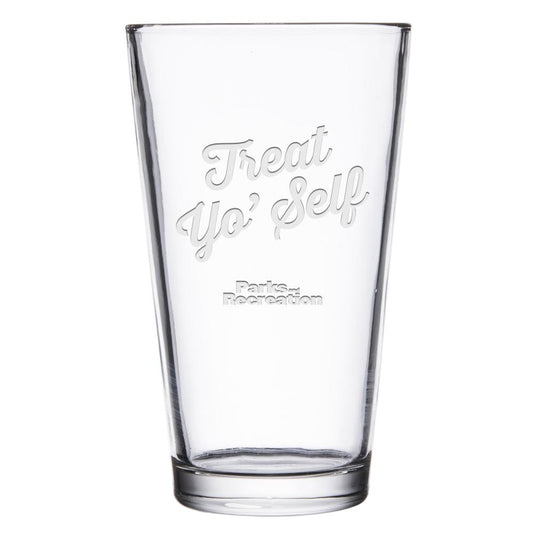 Parks and Recreation Treat Yo Self Laser Engraved Pint Glass-0