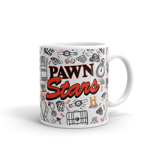 Pawn Stars Doodles White Mug-2