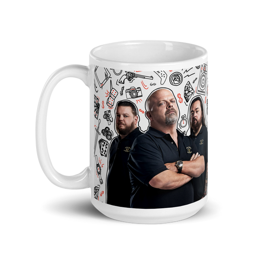 Pawn Stars Doodles White Mug-3