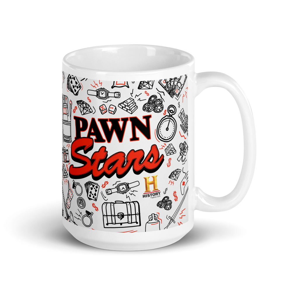 Pawn Stars Doodles White Mug