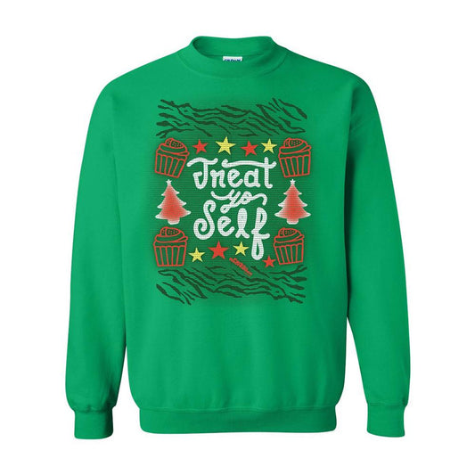 Parks and Recreation Treat Yo Self Ugly Christmas Sweatshirt