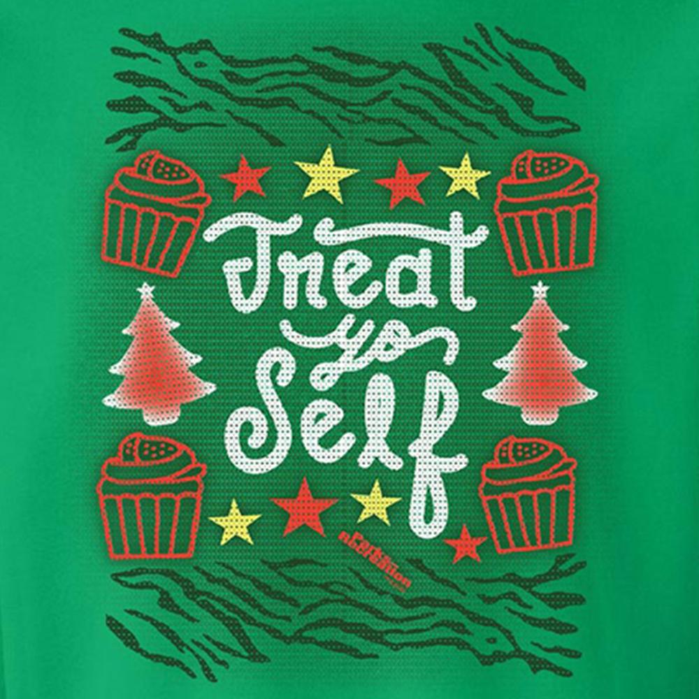 Parks and Recreation Treat Yo Self Ugly Christmas Sweatshirt