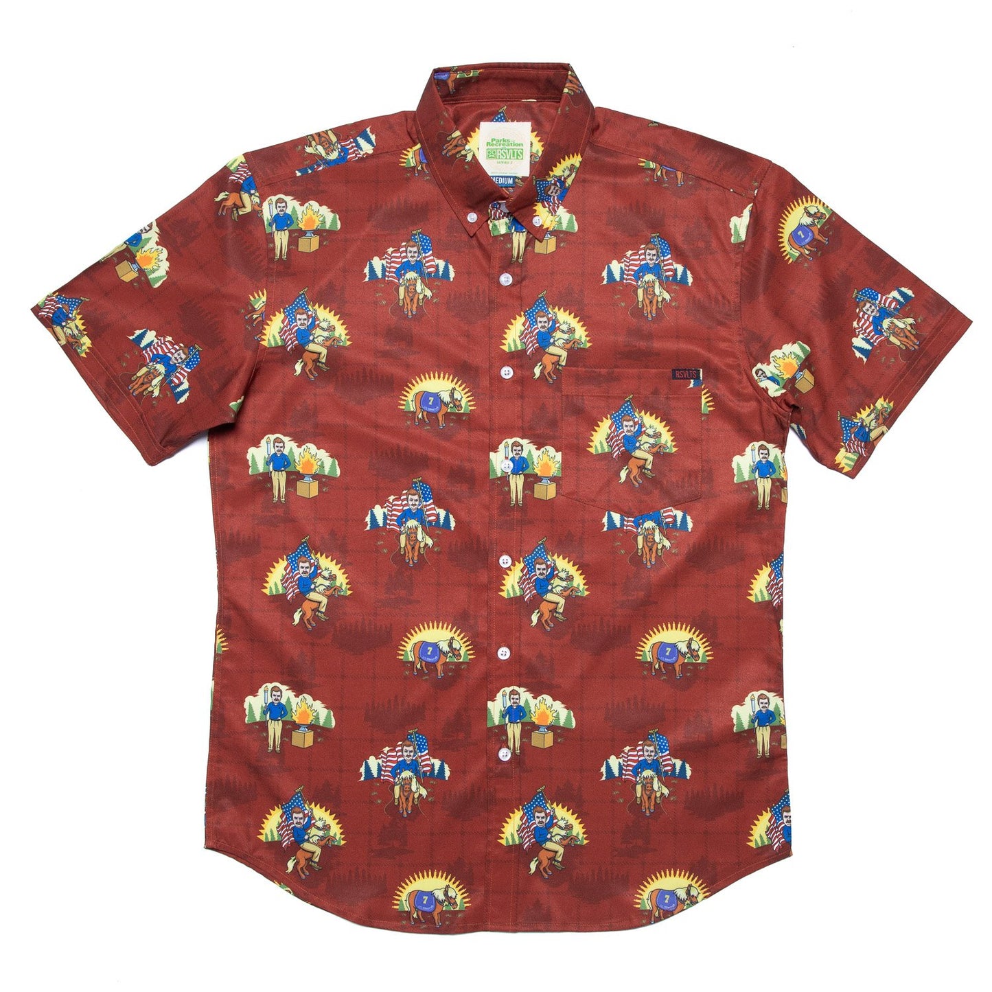 Parks and Recreation Ron Loves Li'l Sebastian Button Down Shirt