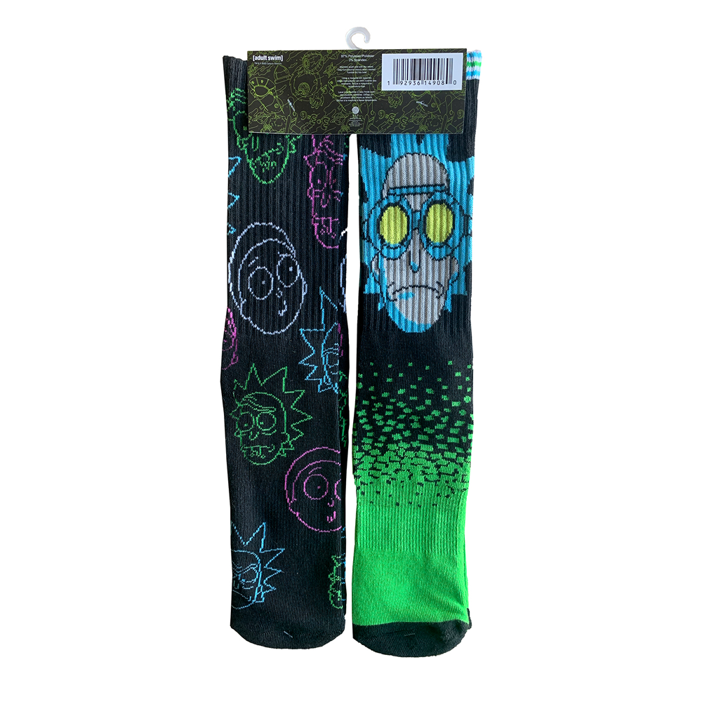 Rick and Morty Men's Athetic Socks - 2 pack