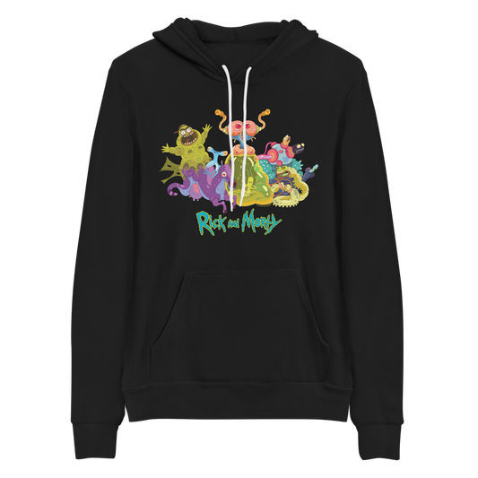 Rick and Morty Character Illustration Adult Fleece Hooded Sweatshirt-2