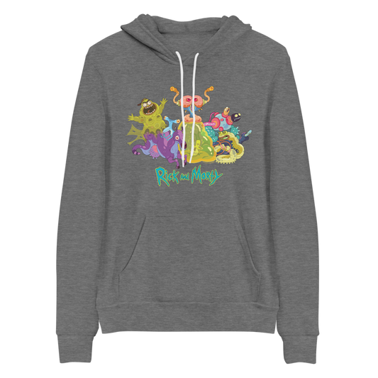 Rick and Morty Character Illustration Adult Fleece Hooded Sweatshirt-3