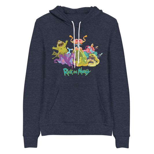 Rick and Morty Character Illustration Adult Fleece Hooded Sweatshirt-4