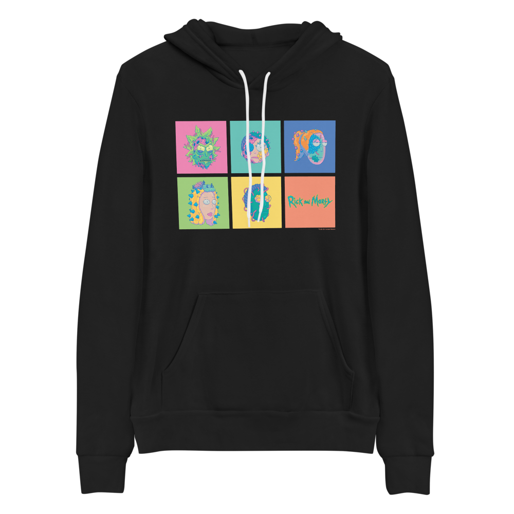 Rick and Morty Smith Family Grid Adult Fleece Hooded Sweatshirt