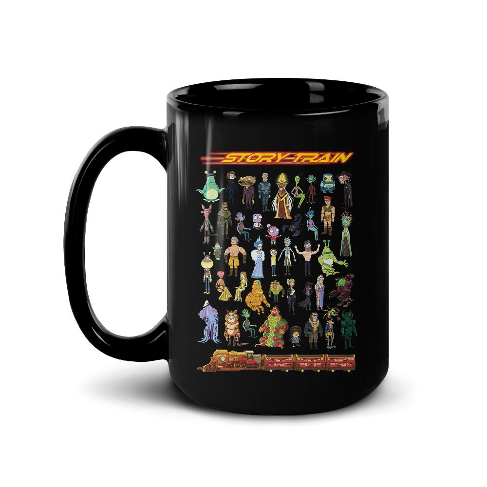 Rick and Morty Story Train Black Mug