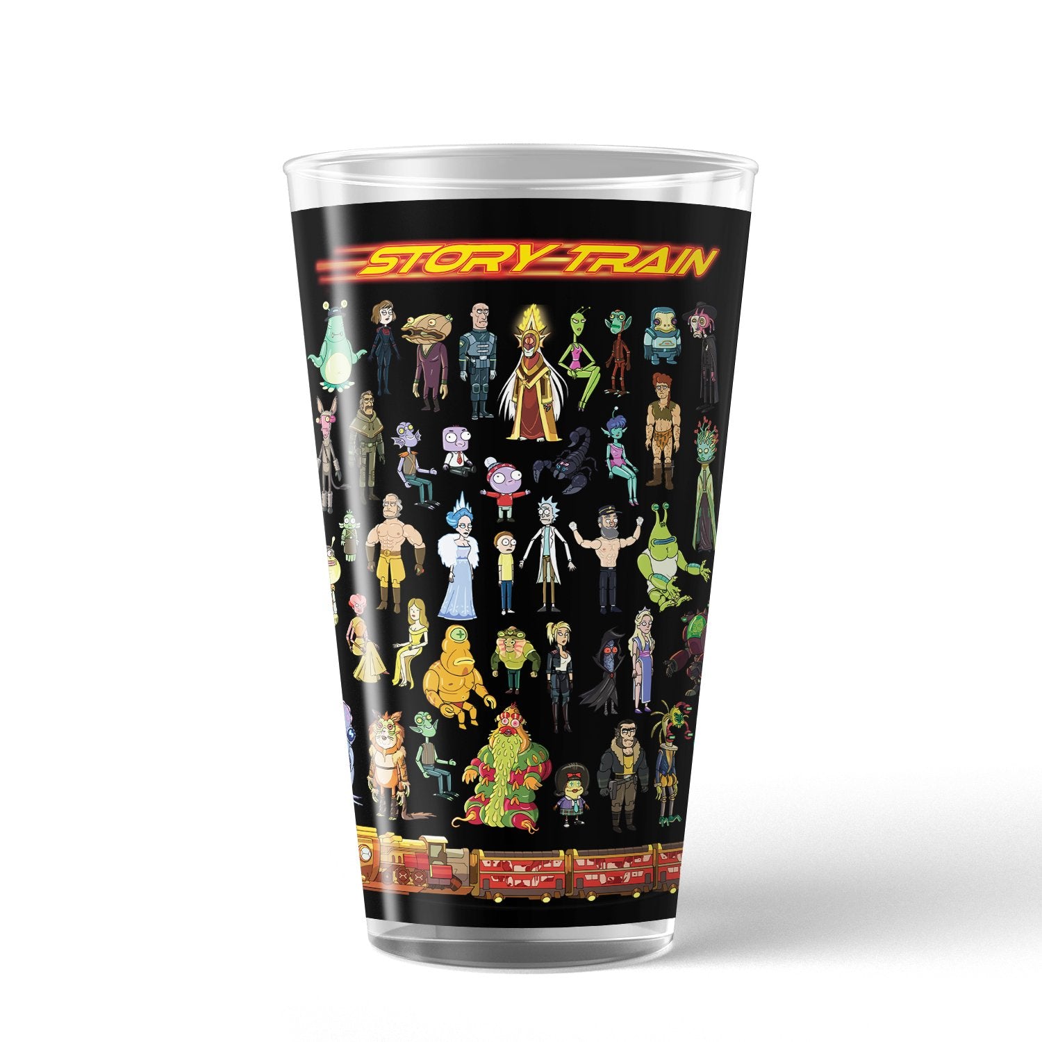 Rick and Morty Story Train 17 oz Pint Glass