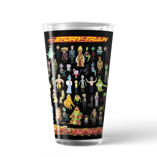 Rick and Morty Story Train 17 oz Pint Glass-0