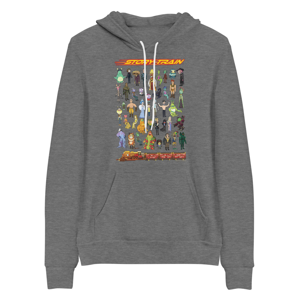 Rick and Morty Story Train Adult Fleece Hooded Sweatshirt