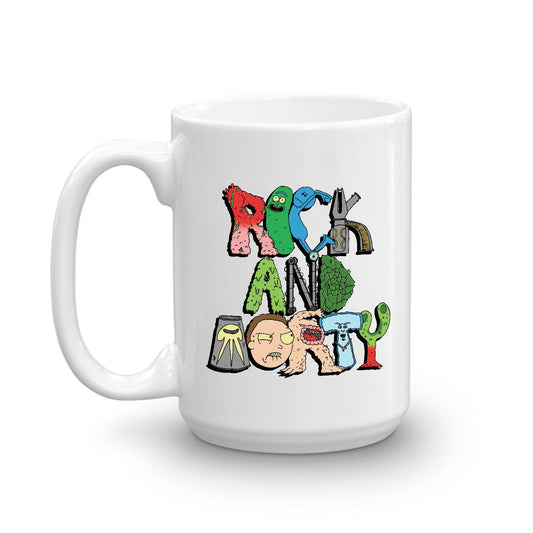 Rick and Morty Word Art White Mug-2