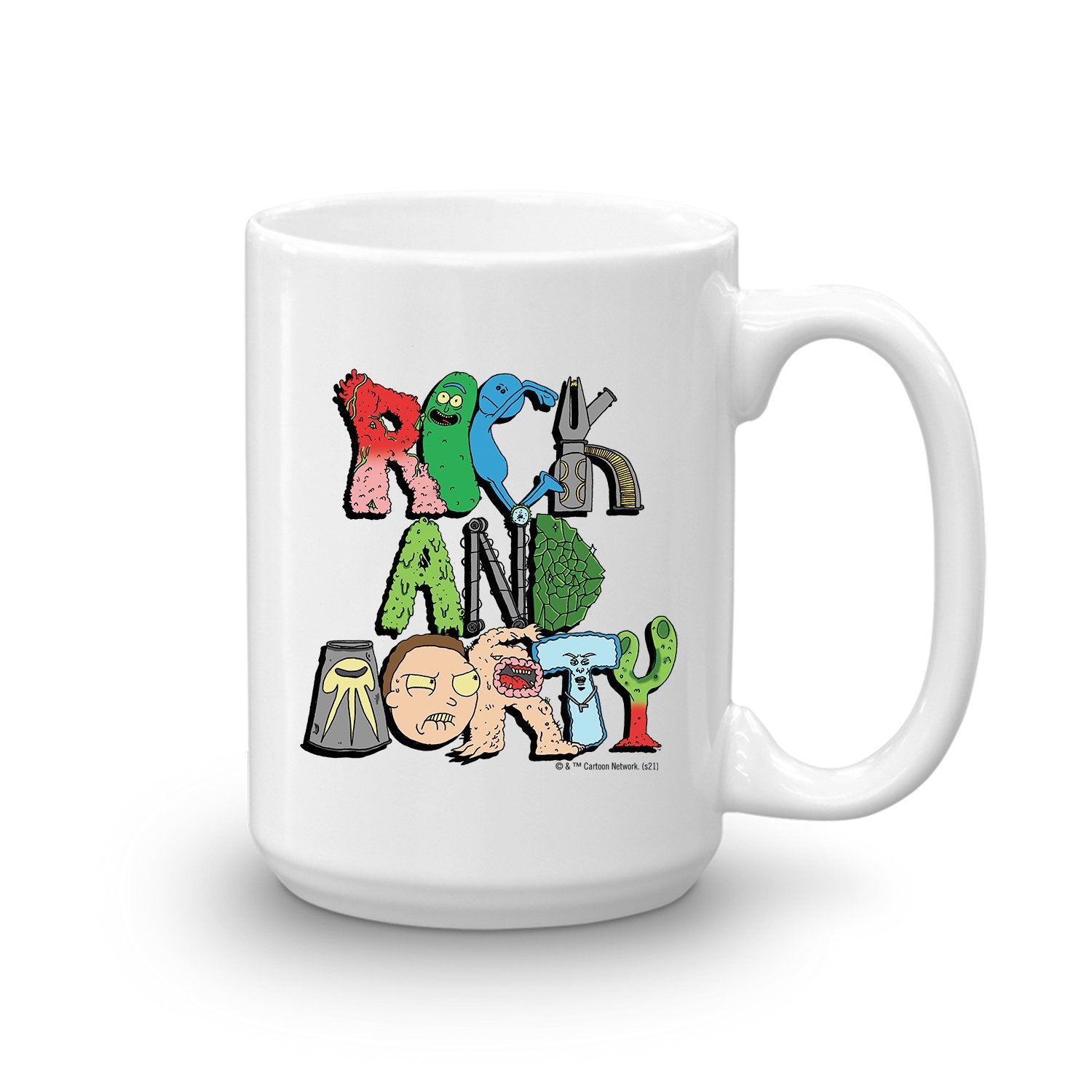 Rick and Morty Word Art White Mug