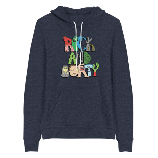 Rick and Morty Word Art Adult Fleece Hooded Sweatshirt-2