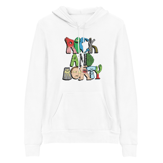 Rick and Morty Word Art Adult Fleece Hooded Sweatshirt-0