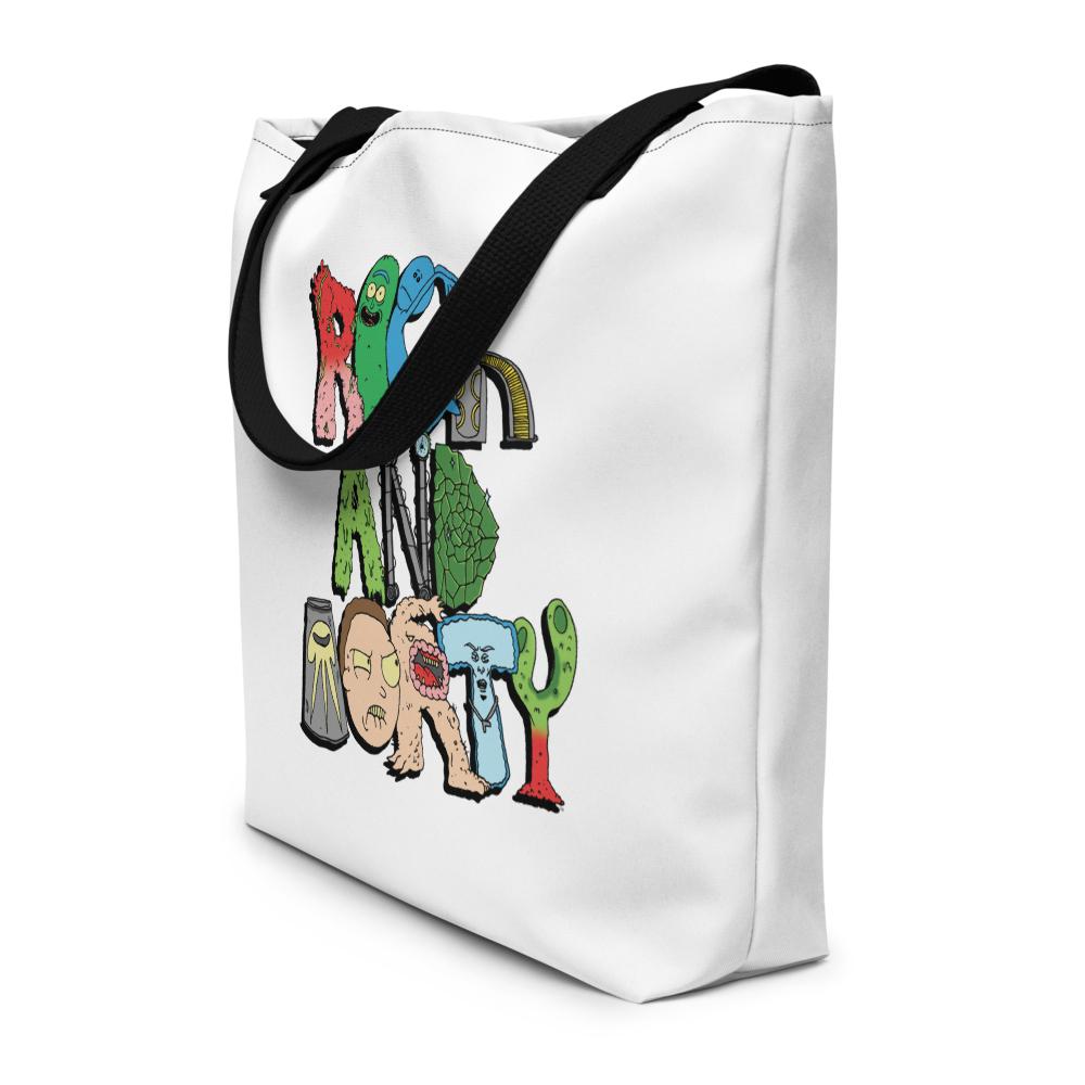 Rick and Morty Word Art Beach Bag