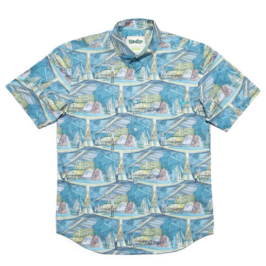 Rick and Morty Citadel of Ricks Button Down Shirt-0