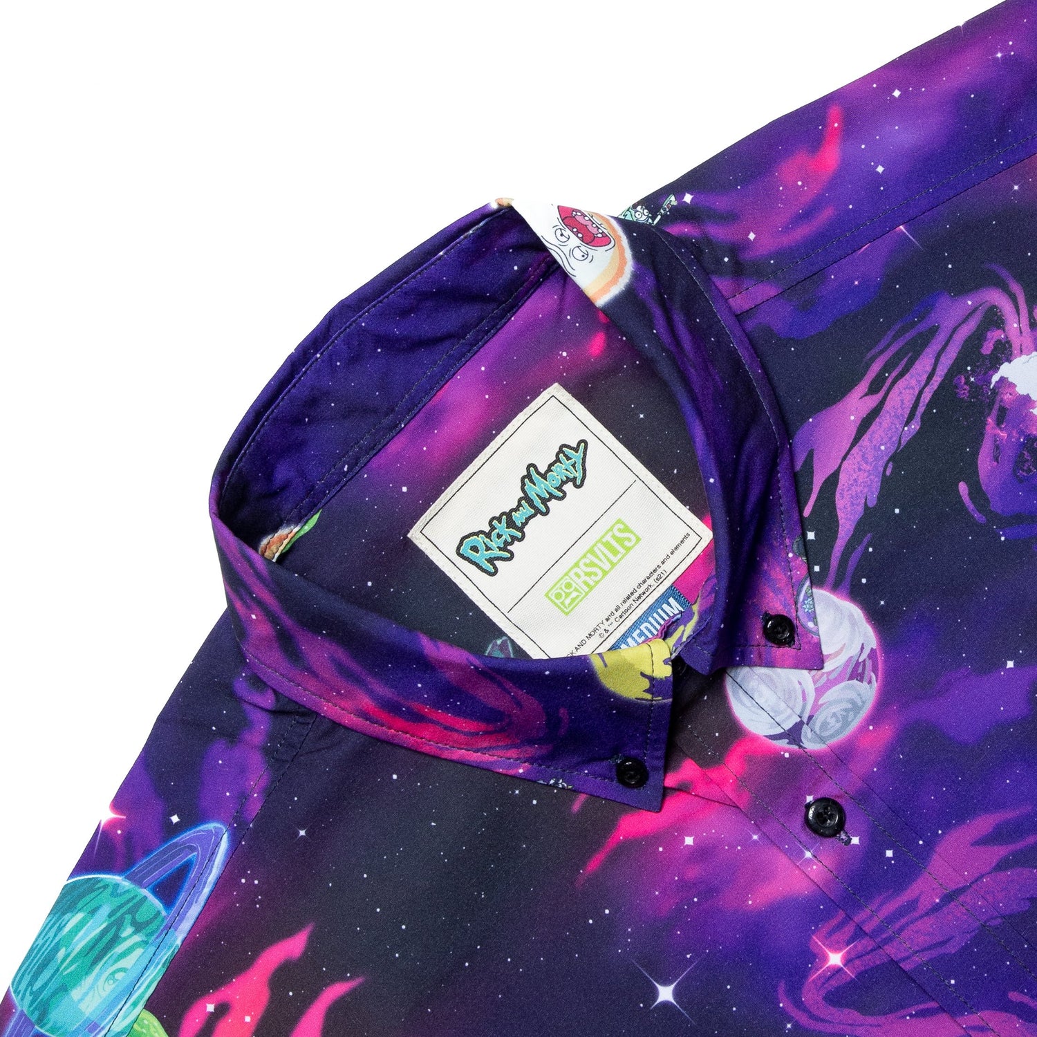 Rick and Morty Space Button Down Shirt