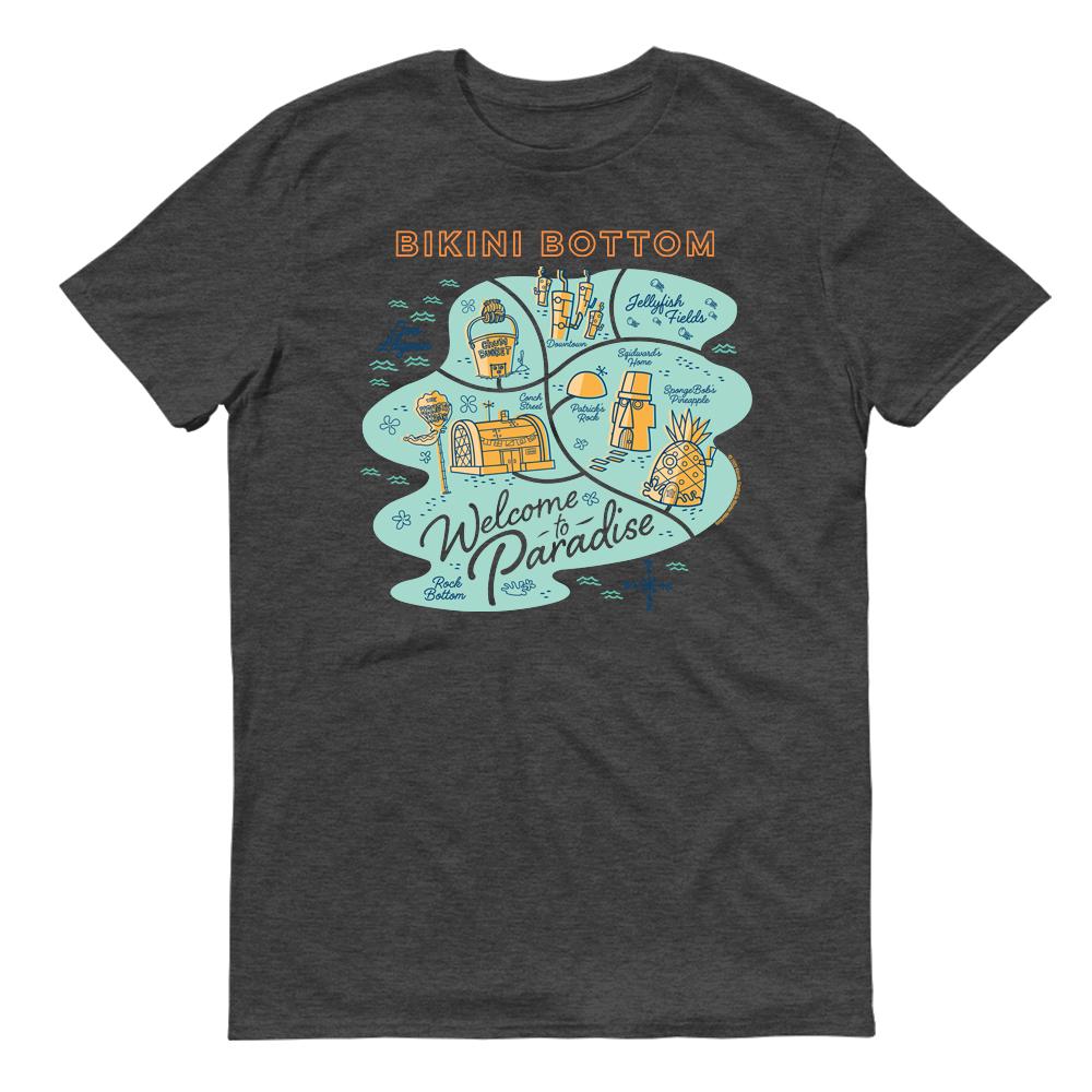 SpongeBob SquarePants Welcome to Paradise Adult Short Sleeve T-Shirt - SpongeBob SquarePants Official Shop