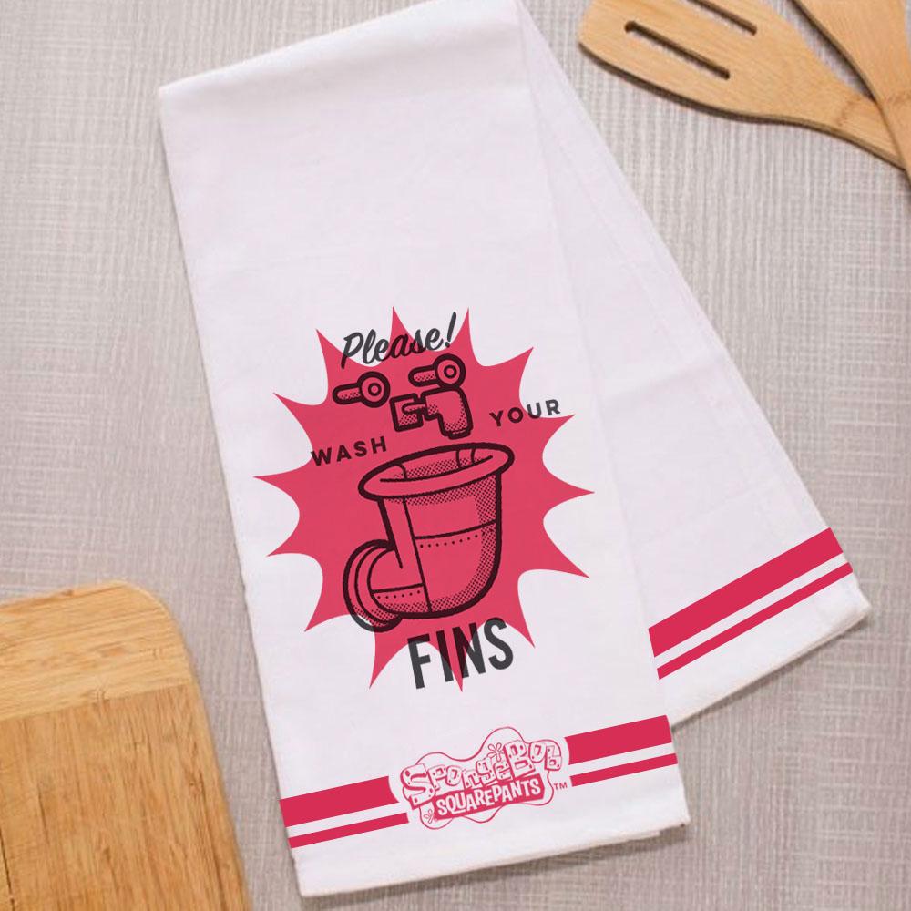 SpongeBob SquarePants Wash Your Fins Hand Towel