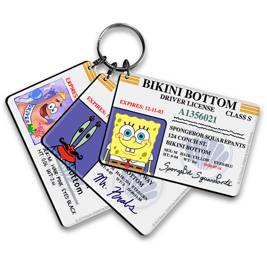 SpongeBob Bikini Bottom Drivers License Keychain Bundle - SpongeBob SquarePants Official Shop-0